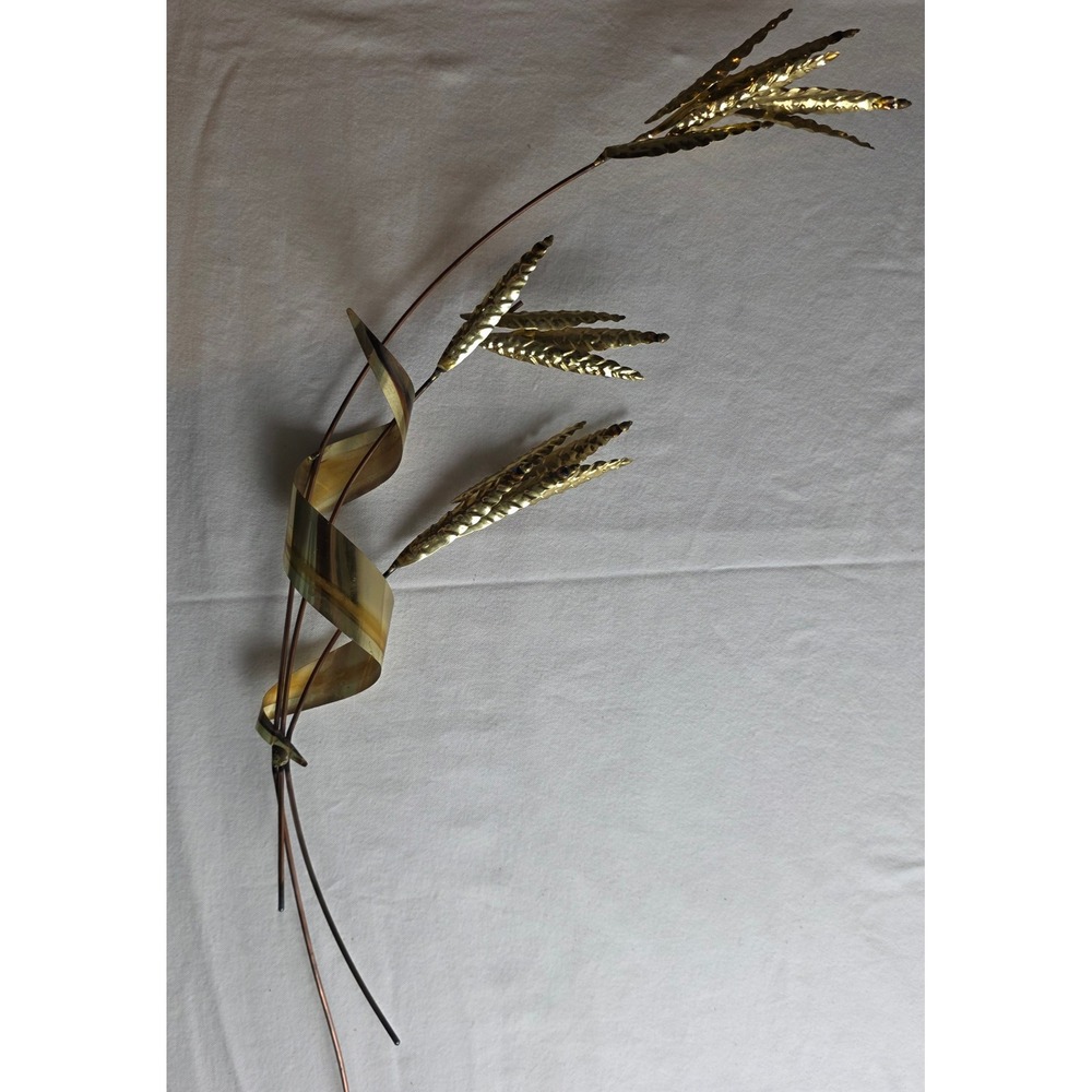 Vintage Home Interiors Mid Century Modern Metal Wheat Bundle Wall Sculpture - Picture 2 of 9